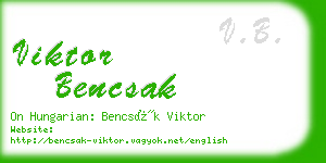 viktor bencsak business card